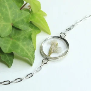 Bracelet fleurs mariée blanc