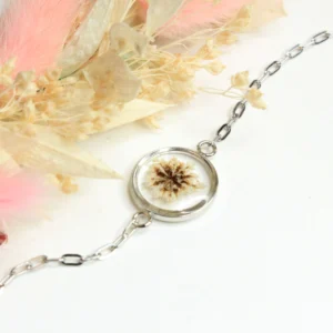 Bracelet fleur de Carotte blanche