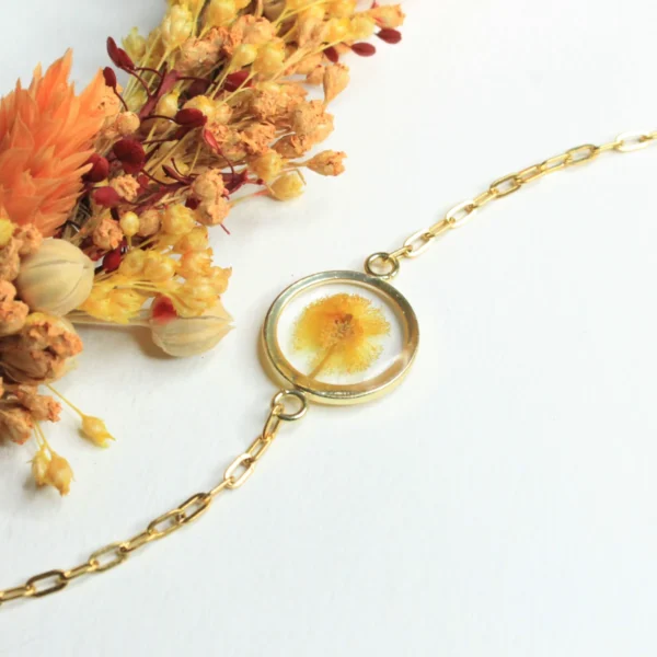 Bracelet fleur jaune Mimosa