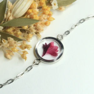 Bracelet fleurs de Centaurée séchées