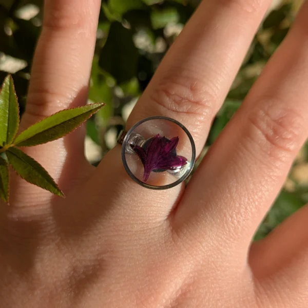 bague vraie fleur de centauree